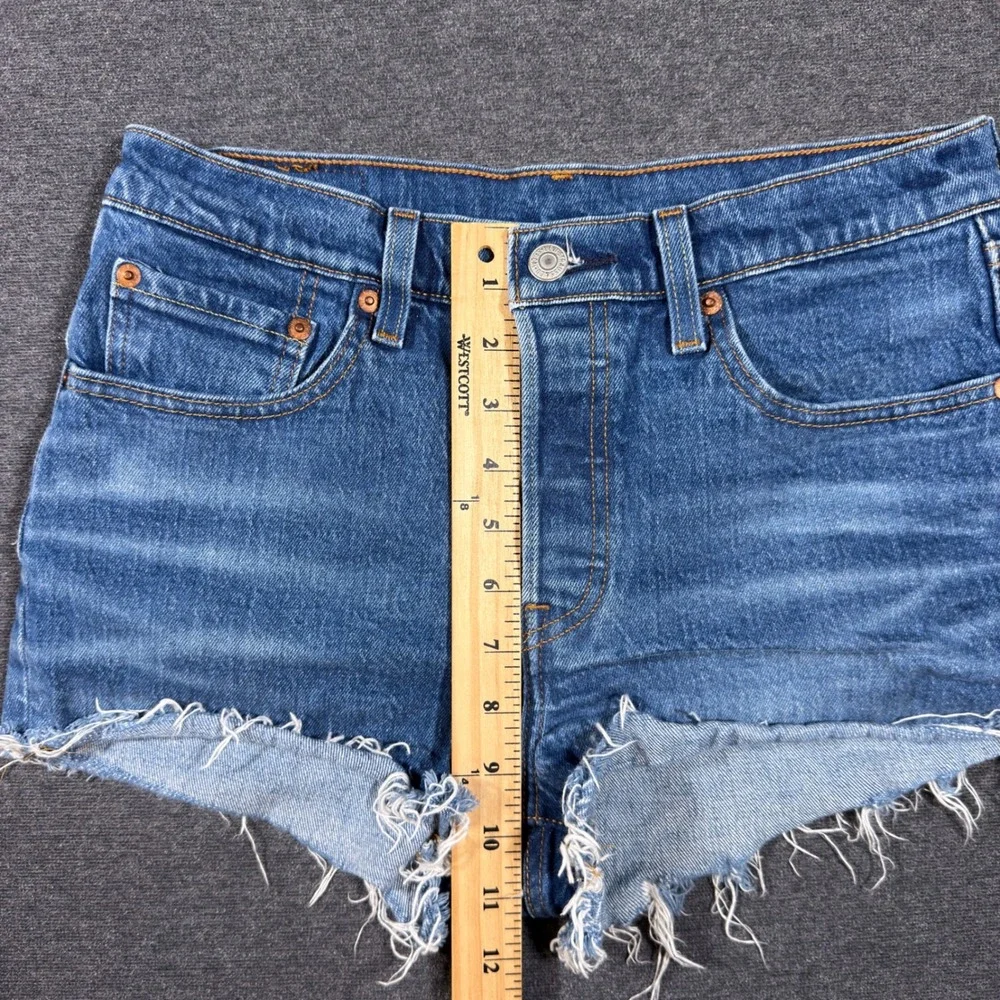 Levi's Blue Distressed Denim Jean Shorts